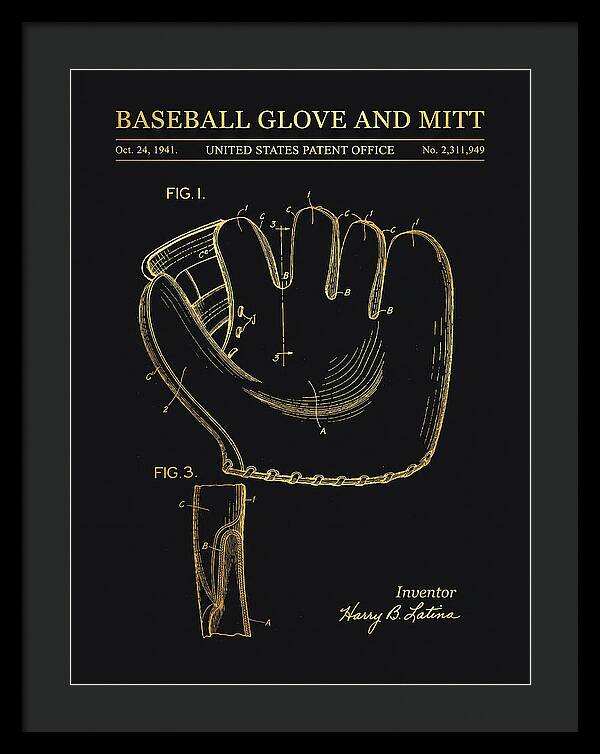 Baseball Glove And Mitt Gold Patent Us2311949a