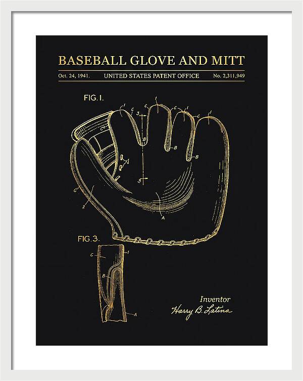 Baseball Glove And Mitt Gold Patent Us2311949a