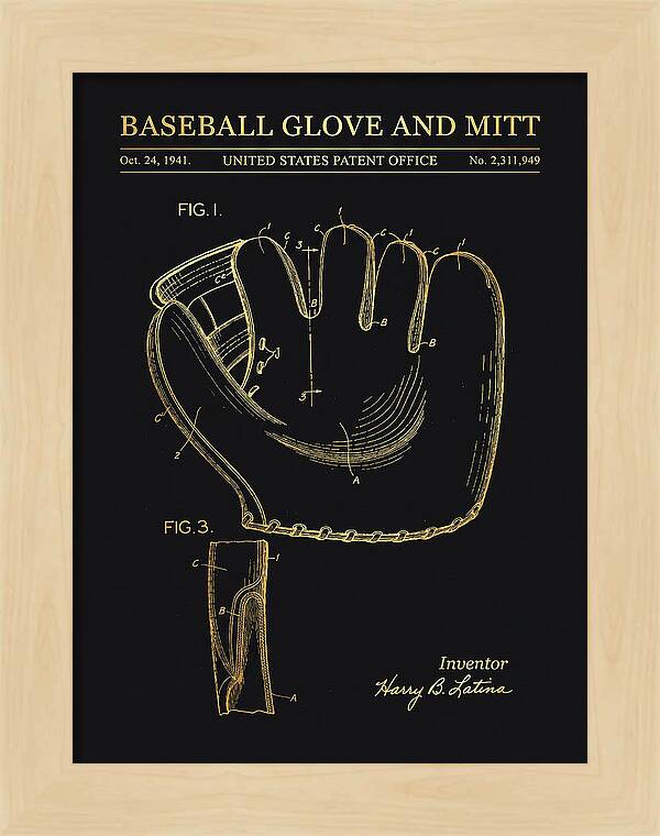 Baseball Glove And Mitt Gold Patent Us2311949a