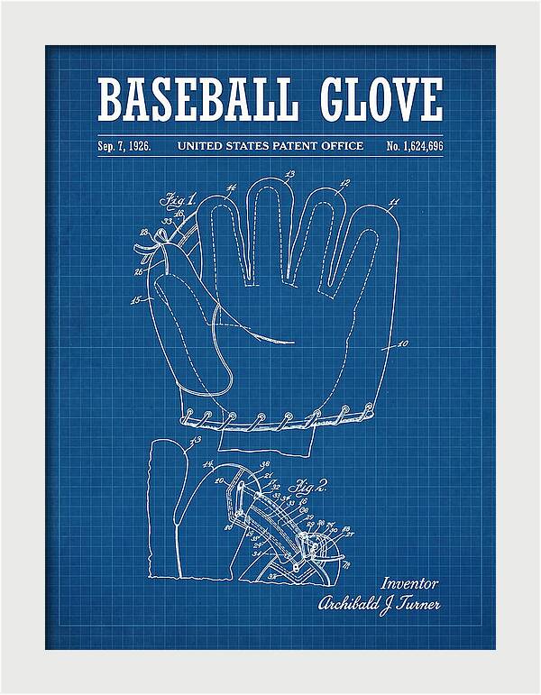 Baseball Glove Blueprint Patent Us1624696a