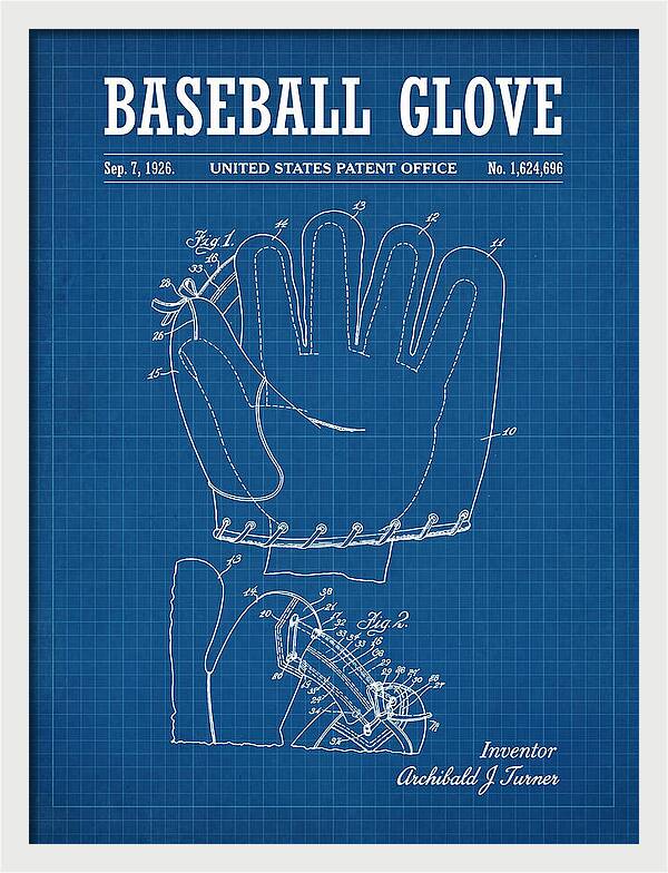Baseball Glove Blueprint Patent Us1624696a