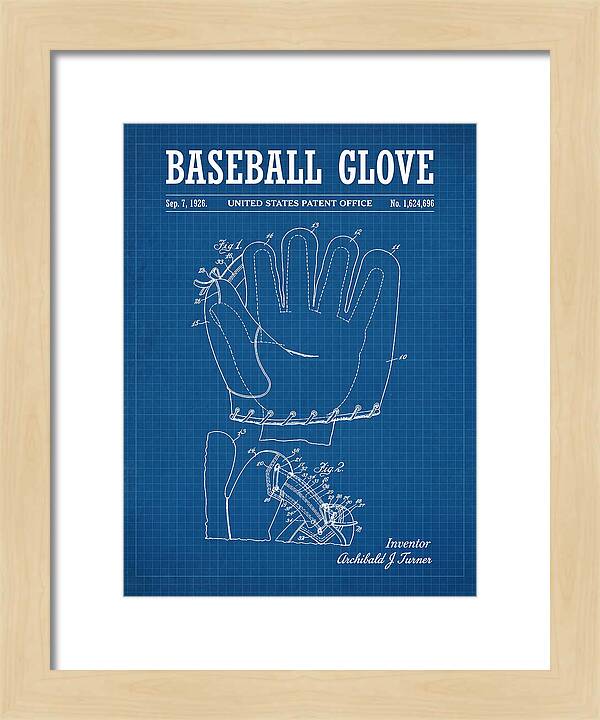Baseball Glove Blueprint Patent Us1624696a