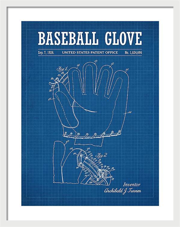 Baseball Glove Blueprint Patent Us1624696a