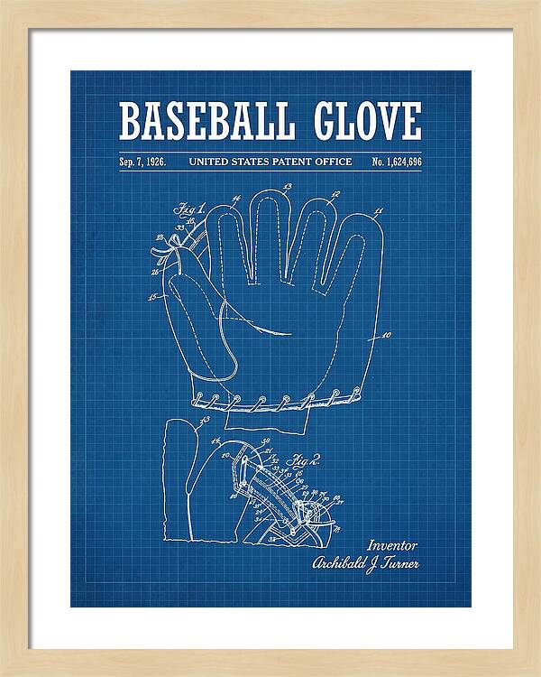 Baseball Glove Blueprint Patent Us1624696a