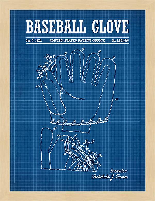 Baseball Glove Blueprint Patent Us1624696a