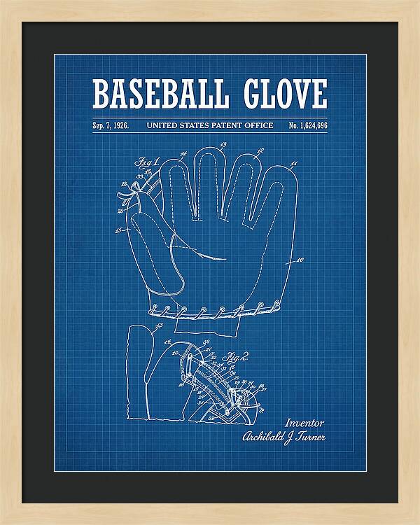 Baseball Glove Blueprint Patent Us1624696a