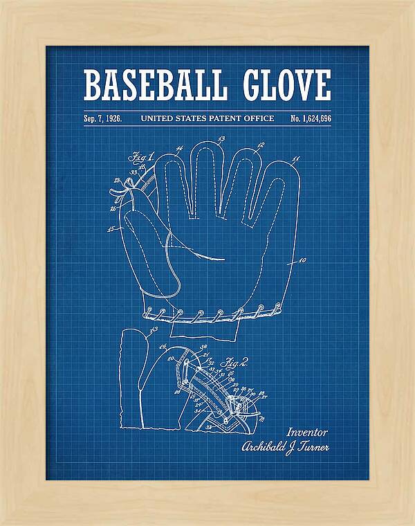 Baseball Glove Blueprint Patent Us1624696a