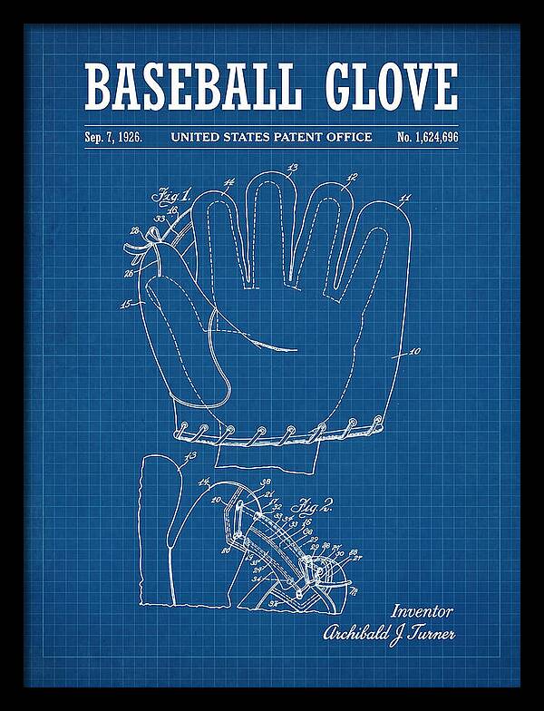 Baseball Glove Blueprint Patent Us1624696a