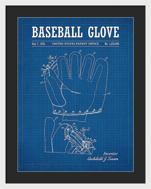 Baseball Glove Blueprint Patent Us1624696a