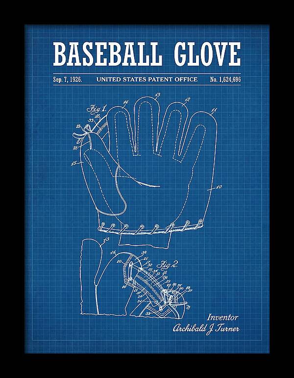 Baseball Glove Blueprint Patent Us1624696a