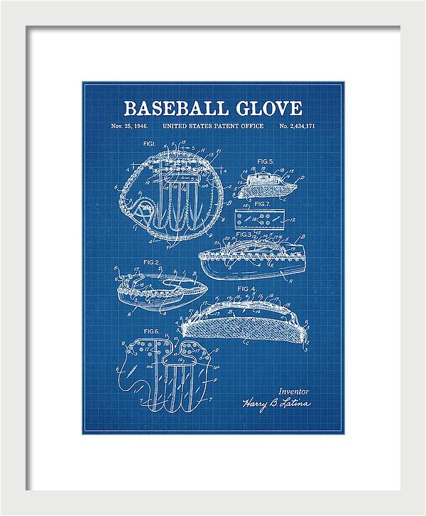 Baseball Glove Blueprint Patent Us2434171a