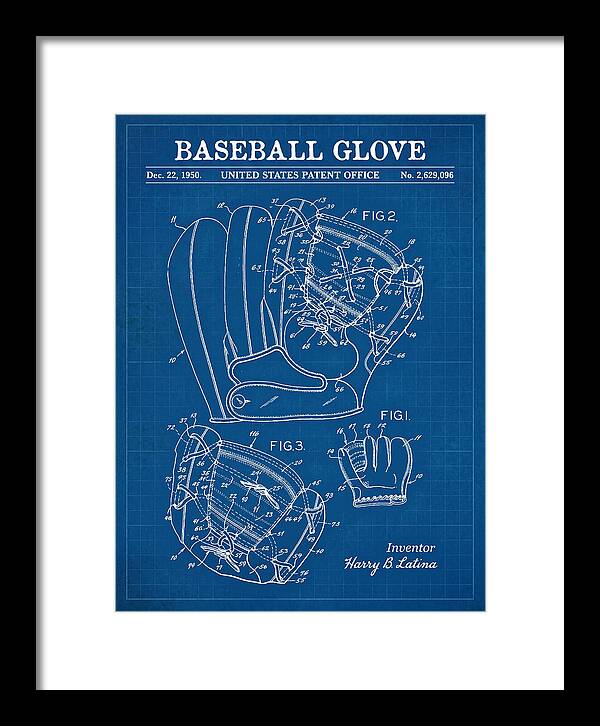 Baseball Glove Blueprint Patent Us2629096a
