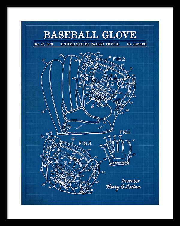 Baseball Glove Blueprint Patent Us2629096a
