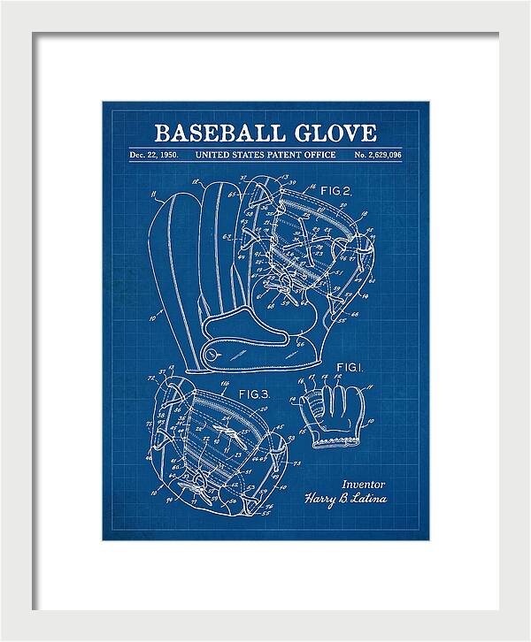 Baseball Glove Blueprint Patent Us2629096a