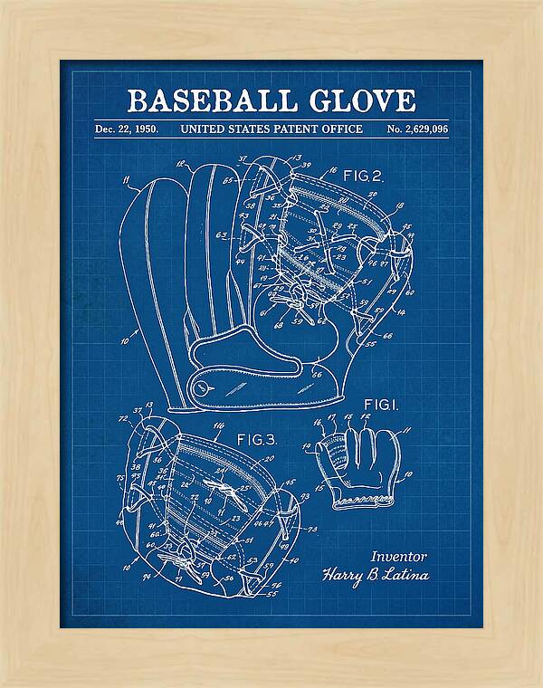 Baseball Glove Blueprint Patent Us2629096a