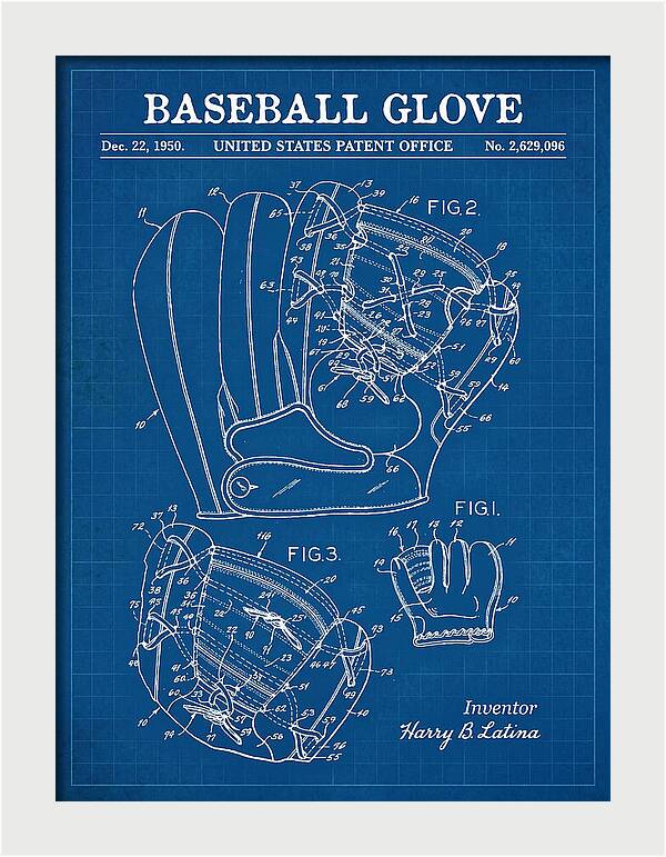 Baseball Glove Blueprint Patent Us2629096a
