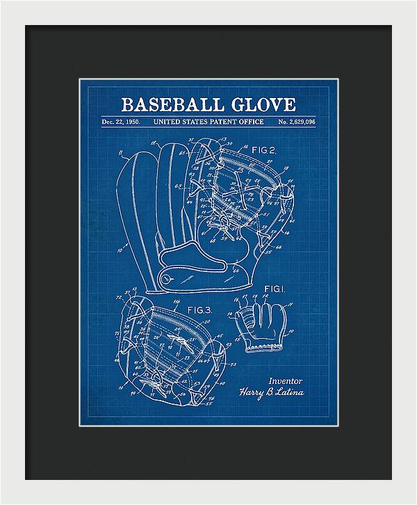 Baseball Glove Blueprint Patent Us2629096a
