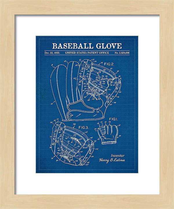 Baseball Glove Blueprint Patent Us2629096a