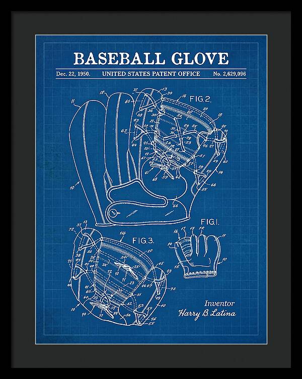 Baseball Glove Blueprint Patent Us2629096a