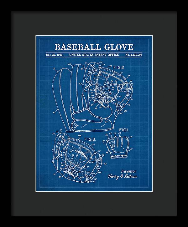 Baseball Glove Blueprint Patent Us2629096a