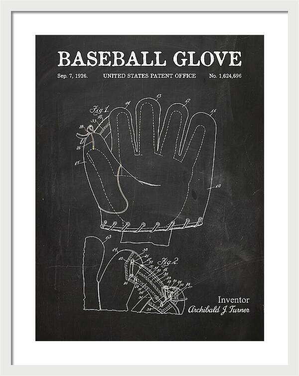 Baseball Glove Chalkboard Patent Us1624696a