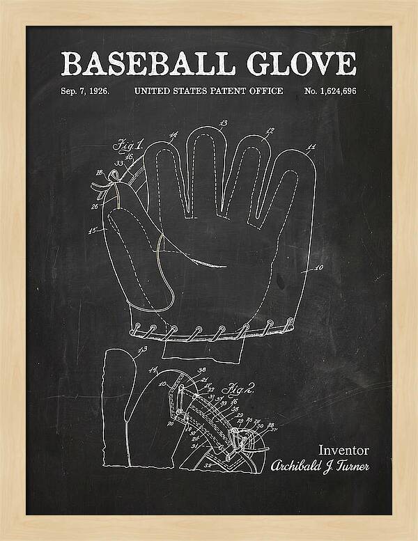 Baseball Glove Chalkboard Patent Us1624696a