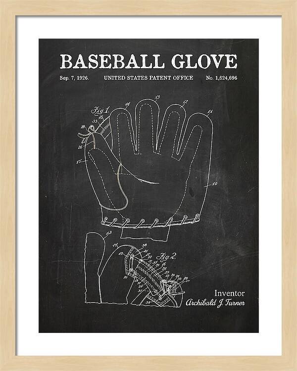 Baseball Glove Chalkboard Patent Us1624696a