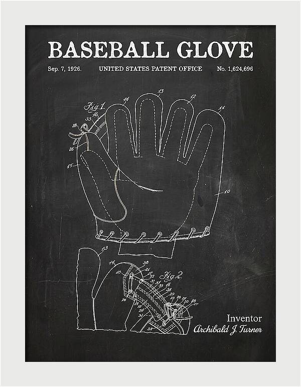 Baseball Glove Chalkboard Patent Us1624696a