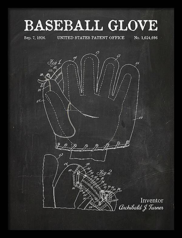 Baseball Glove Chalkboard Patent Us1624696a