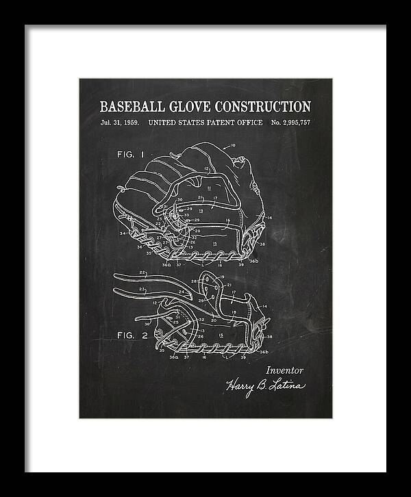Baseball Glove Construction Chalkboard Patent Us2995757a