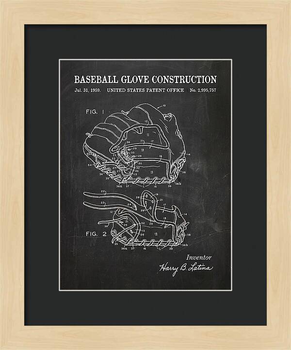 Baseball Glove Construction Chalkboard Patent Us2995757a