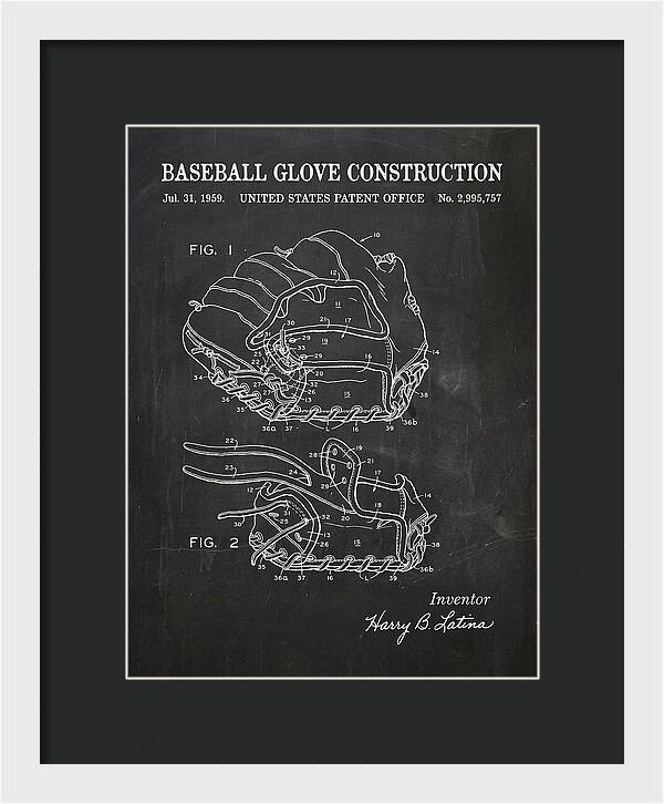 Baseball Glove Construction Chalkboard Patent Us2995757a