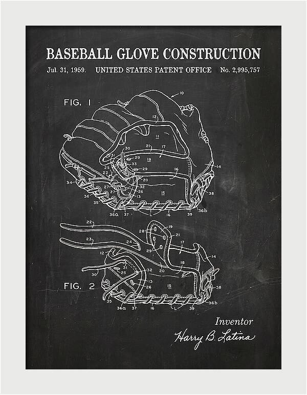 Baseball Glove Construction Chalkboard Patent Us2995757a