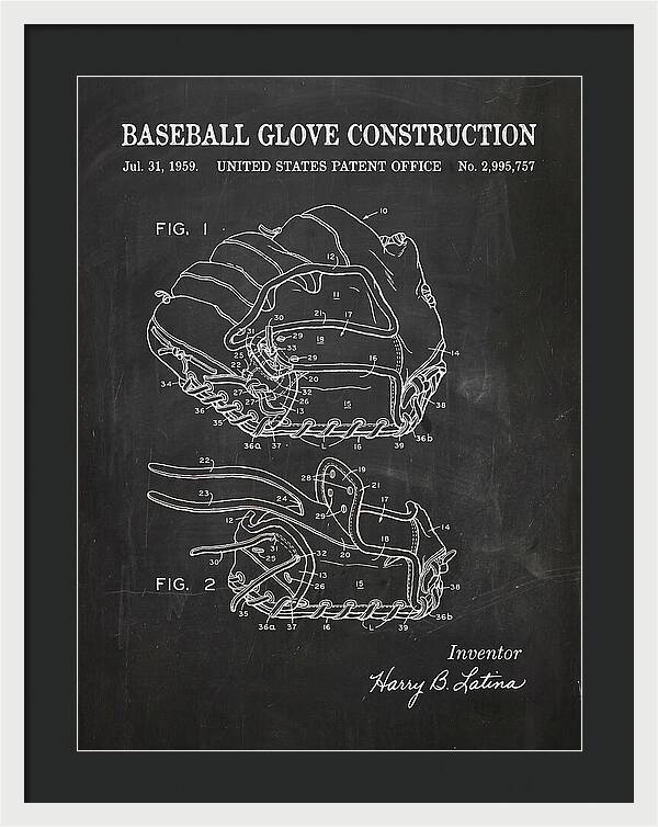 Baseball Glove Construction Chalkboard Patent Us2995757a