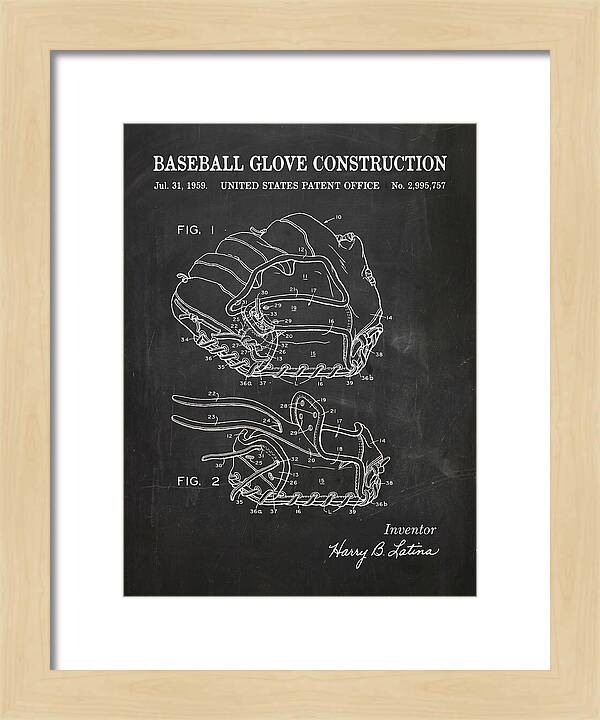 Baseball Glove Construction Chalkboard Patent Us2995757a