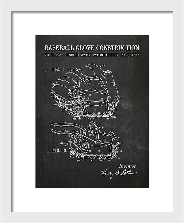Baseball Glove Construction Chalkboard Patent Us2995757a