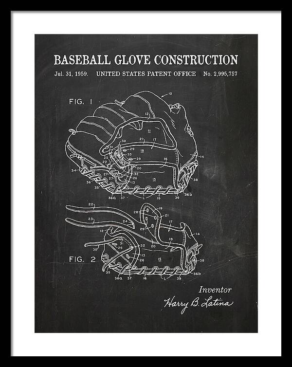 Baseball Glove Construction Chalkboard Patent Us2995757a
