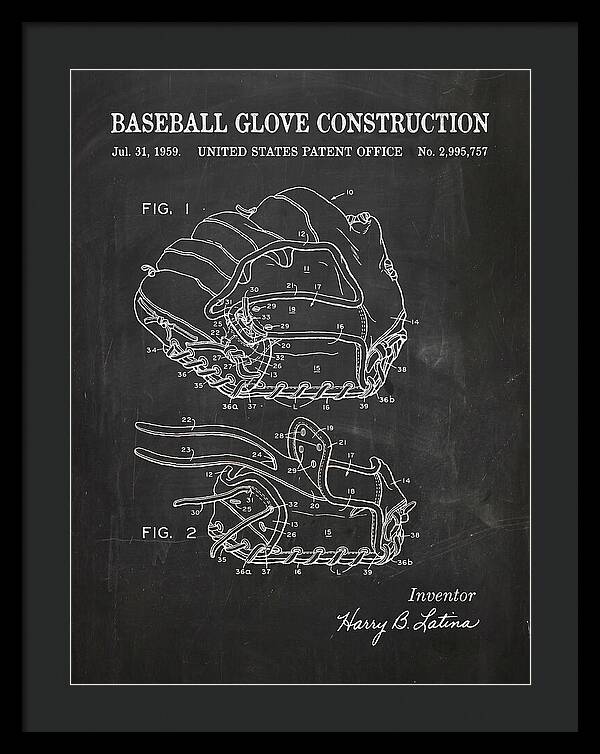 Baseball Glove Construction Chalkboard Patent Us2995757a