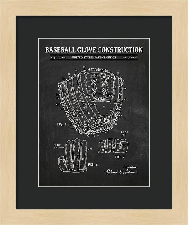 Baseball Glove Construction Chalkboard Patent Us3576036a