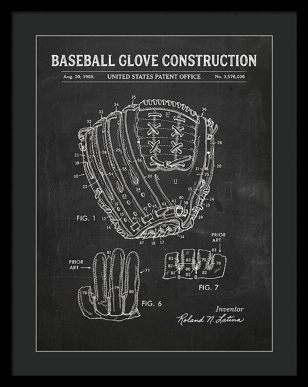 Baseball Glove Construction Chalkboard Patent Us3576036a