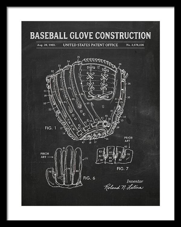 Baseball Glove Construction Chalkboard Patent Us3576036a