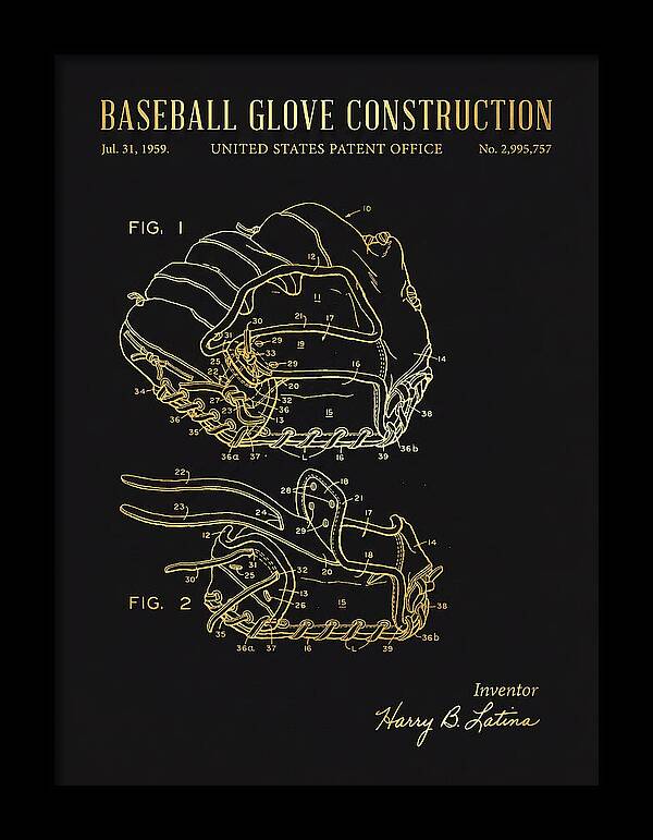 Baseball Glove Construction Gold Patent Us2995757a