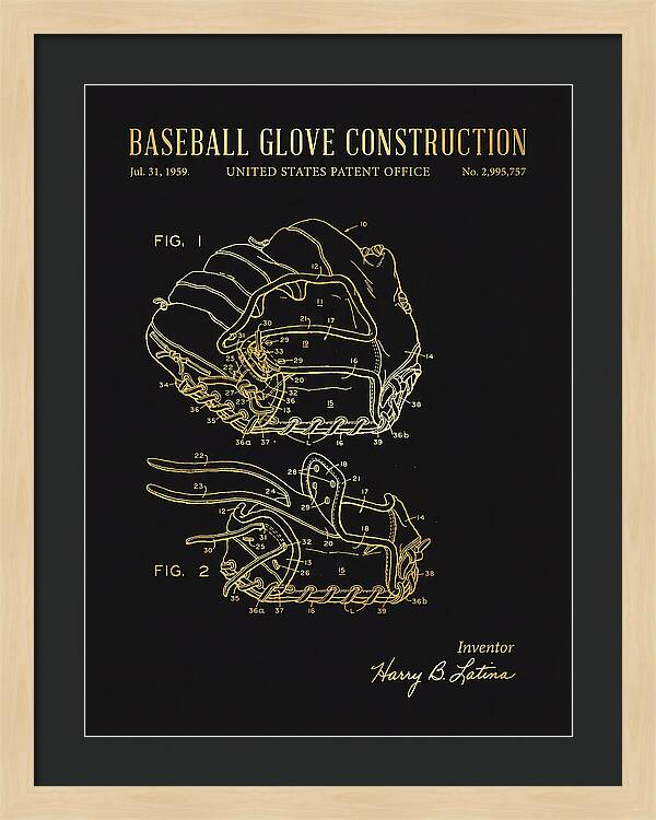 Baseball Glove Construction Gold Patent Us2995757a