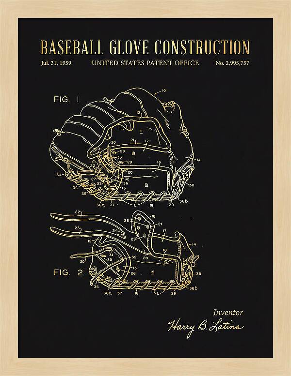 Baseball Glove Construction Gold Patent Us2995757a