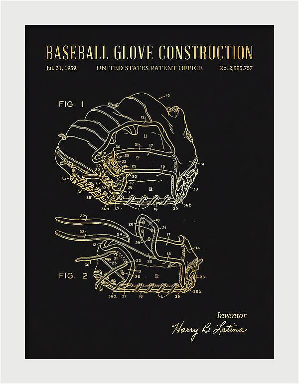 Baseball Glove Construction Gold Patent Us2995757a