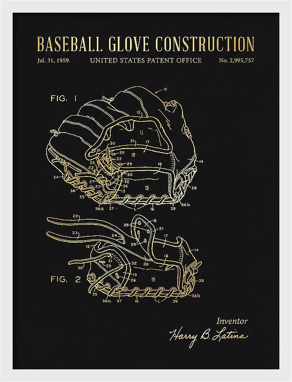 Baseball Glove Construction Gold Patent Us2995757a