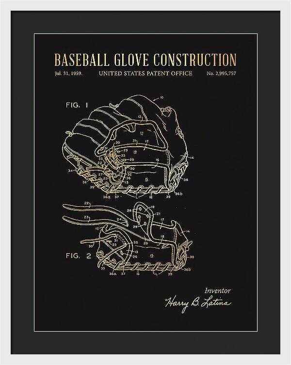 Baseball Glove Construction Gold Patent Us2995757a