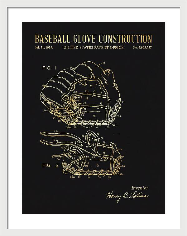 Baseball Glove Construction Gold Patent Us2995757a