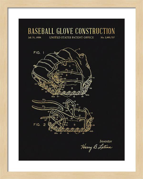 Baseball Glove Construction Gold Patent Us2995757a