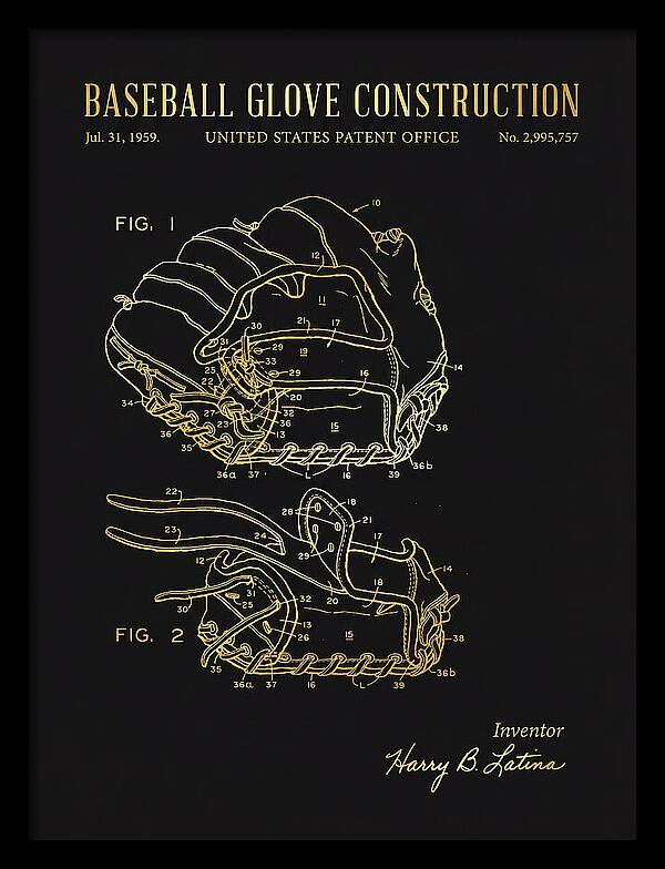 Baseball Glove Construction Gold Patent Us2995757a